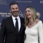 
              Jimmy Kimmel, left, and Molly McNearney arrive at the 2022 Children's Hospital Los Angeles Gala, Saturday, Oct. 8, 2022, at Barker Hanger in Santa Monica, Calif. (Photo by Jordan Strauss/Invision/AP)
            