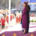 
              Britain's Kate, Princess of Wales awaits President of South Africa Cyril Ramaphosa for his welcome ceremony at Horse Guards, in London, Tuesday, Nov. 22, 2022. This is the first state visit hosted by the UK with King Charles III as monarch, and the first state visit here by a South African leader since 2010. (Leon Neal/Pool Photo via AP)
            