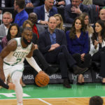 
              From left to right, Celtics owner Steve Pagliuca, Mayor of Boston Michelle Wu, Governor-elect Maura Healey, Britain's Prince William, Kate, Princess of Wales, Emilia Fazzalari, wife of Celtics owners Wyc Grousebeck and Wyc Grousebeck watch an NBA basketball game between the Boston Celtics and the Miami Heat in Boston, Wednesday, Nov. 30, 2022. (Brian Snyder/Pool Photo via AP)
            