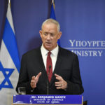 
              Israeli Defense Minister Benny Gantz, speaks during a joint press conference with his Greek counterpart Nikos Panagiotopoulos, at the Greek Ministry of Defence, in Athens, Greece, Friday, Nov. 18, 2022. (AP Photo/Michael Varaklas)
            