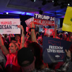 
              Supporters cheer after the race is called for incumbent Florida Republican Gov. Ron DeSantis during an election night party, in Tampa, Fla., Tuesday, Nov. 8, 2022. (AP Photo/Rebecca Blackwell)
            