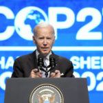
              President Joe Biden speaks at the COP27 U.N. Climate Summit, Friday, Nov. 11, 2022, at Sharm el-Sheikh, Egypt. (AP Photo/Alex Brandon)
            