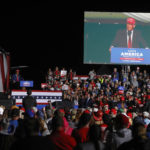 
              Former President Donald Trump speaks at an election rally in Latrobe, Pa., Saturday, Nov. 5, 2022. (AP Photo/Jacqueline Larma)
            