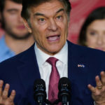 
              Mehmet Oz, the Republican candidate for U.S. Senate in Pennsylvania, speaks at an election night rally in Newtown, Pa., Tuesday, Nov. 8, 2022. (AP Photo/Matt Rourke)
            