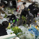 
              Residents buy fresh vegetables from street vendors as restaurants are closed in some districts and general movement discouraged in Beijing, Thursday, Nov. 24, 2022. China is expanding lockdowns, including in a cental city where factory workers clashed this week with police, as its number of COVID-19 cases hit a daily record. (AP Photo/Ng Han Guan)
            