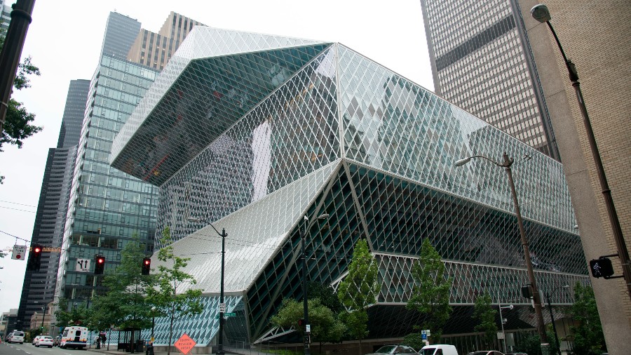 Image: The Seattle Public Library can be seen in a recent photo....