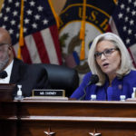 
              Committee Vice Chair Liz Cheney, R-Wyo., speaks as the House select committee investigating the Jan. 6 attack on the U.S. Capitol holds its final meeting on Capitol Hill in Washington, Monday, Dec. 19, 2022. Committee Chairman Bennie Thompson, D-Miss., left. (AP Photo/J. Scott Applewhite)
            