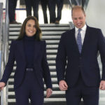 
              Britain's Prince William and Kate, Princess of Wales, arrive at Boston Logan International Airport, Wednesday, Nov. 30, 2022, in Boston. The Prince and Princess of Wales are making their first overseas trip since the death of Queen Elizabeth II in September.(John Tlumacki/The Boston Globe via AP, Pool)
            