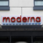 
              FILE - A sign marks an entrance to a Moderna building in Cambridge, Mass., on Monday, May 18, 2020.  Shares of Merck and Moderna jumped early Tuesday, Dec. 13, 2022,  after the drugmakers said a potential skin cancer vaccine they are developing using the same technology behind COVID-19 preventive shots did well in a mid-stage study. (AP Photo/Bill Sikes, File)
            
