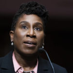 
              FILE - Candace Jackson-Akiwumi, nominee to be U.S. Circuit Judge for the Seventh Circuit, testifies before a Senate Judiciary Committee hearing on pending judicial nominations on Capitol Hill in Washington, April 28, 2021. (Tom Williams/Pool via AP, File)
            