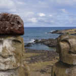 
              Moai statues stand on Ahu Tongariki, Rapa Nui, or Easter Island, Chile, Sunday, Nov, 27, 2022. Each monolithic human figure carved centuries ago by this remote Pacific island's Rapanui people represents an ancestor. (AP Photo/Esteban Felix)
            