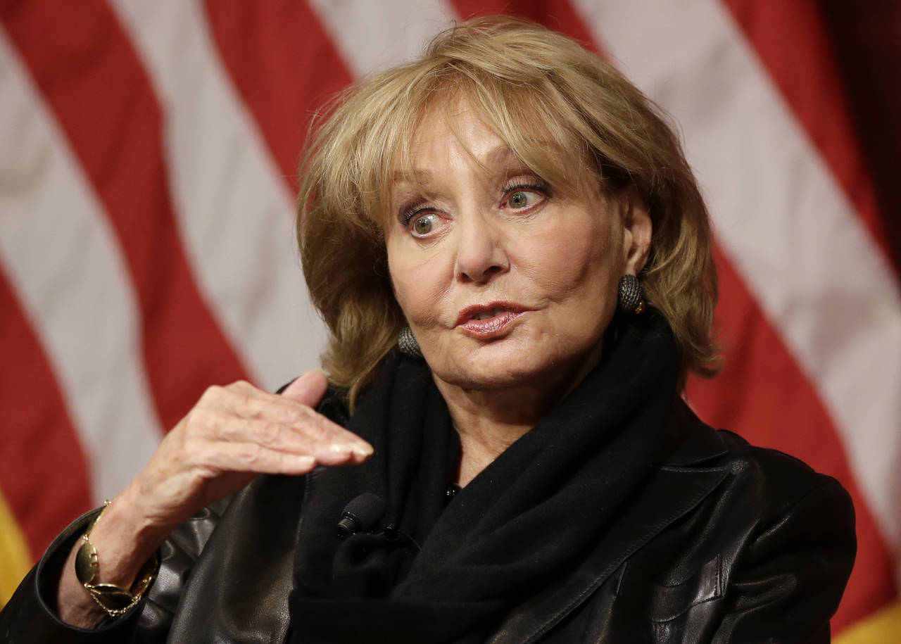 FILE - In this Oct. 7, 2014 file photo, Barbara Walters addresses an audience at the John F. Kenned...