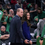 
              Britain's Prince William and Kate, Princess of Wales, arrive for an NBA basketball game between the Boston Celtics and the Miami Heat, Wednesday, Nov. 30, 2022, in Boston. (AP Photo/Charles Krupa)
            