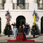 
              President Joe Biden and first lady Jill Biden, welcome Ukraine's President Volodymyr Zelenskyy at the White House in Washington, Wednesday, Dec. 21, 2022. (AP Photo/Andrew Harnik)
            