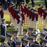 
              U.S. ceremonial units ready before President Joe Biden welcomes French President Emmanuel Macron during a State Arrival Ceremony on the South Lawn of the White House in Washington, Thursday, Dec. 1, 2022. (AP Photo/Patrick Semansky)
            