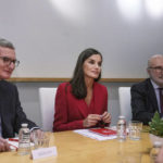 
              Spain's Queen Letizia chairs a working meeting at the opening of the Instituto Cervantes in Los Angeles Monday, Dec. 12, 2022. At left is Santiago Cabanas, Spanish Ambassador to the United States, left, and at right is Juan Fernández Trigo, Secretary of State for Ibero-America and the Caribbean and for Spanish around the World. (AP Photo/Damian Dovarganes)
            