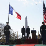 
              President Joe Biden and French President Emmanuel Macron stand on stage during a State Arrival Ceremony on the South Lawn of the White House in Washington, Thursday, Dec. 1, 2022. (AP Photo/Andrew Harnik)
            