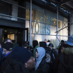 
              Crowds gather outside Housing Works Cannabis Co., New York's first legal cannabis dispensary at 750 Broadway in Noho on Thursday, Dec. 29, 2022, in New York. Housing Works Cannabis Co. is a recipient of New York State's social equity license initiative and the first legal cannabis dispensary to open in the state. (AP Photo/Stefan Jeremiah)
            