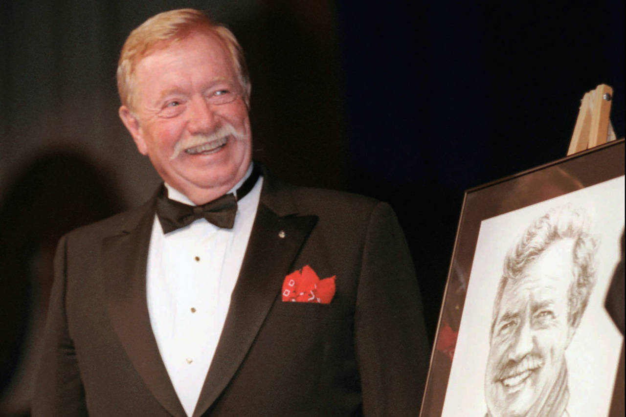 FILE - Retired Air Force Col. Joseph W. Kittinger Jr., smiles during his induction into the Aviatio...