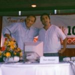 Dori Monson (right) and his former co-host Steve Kelley (left) hosting a show for KING 1090 AM at the 1991 Bite of Seattle. (Courtesy of Casey McNerthney)