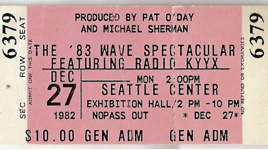A ticket stub from the WAVE SPECTACULAR held at Seattle Center in December 1982. (Greg Treharne via...
