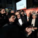 
              Fans take selfies with actor Kevin Spacey at the National Museum of Cinema in Turin, Monday, Jan. 16, 2023. Kevin Spacey was in the northern Italian city of Turin on Monday to receive the lifetime achievement award, teach a master class and introduce a screening of the 1999 film "American Beauty." (AP Photo/Luca Bruno)
            