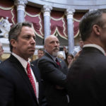 
              Members of the conservative House Freedom Caucus, from left, Rep. Dan Bishop, D-N.C., Rep. Andy Ogles, R-Tenn., Rep. Chip Roy, R-Texas, and Rep. Scott Perry, R-Pa., meet with reporters in Statuary Hall to talk about their opposition to voting for Rep. Kevin McCarthy, R-Calif., to be speaker of the House, at the Capitol in Washington, Friday, Jan. 6, 2023. (AP Photo/J. Scott Applewhite)
            