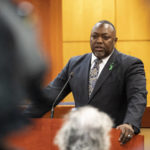 
              Newport News Superintendent George Parker answers questions regarding a teacher being shot by an armed 6-year-old at Richneck Elementary School during a press conference at the Newport News Public Schools Administration Building in Newport News, Va., on Monday, Jan. 9, 2023. (Billy Schuerman/The Virginian-Pilot via AP)
            
