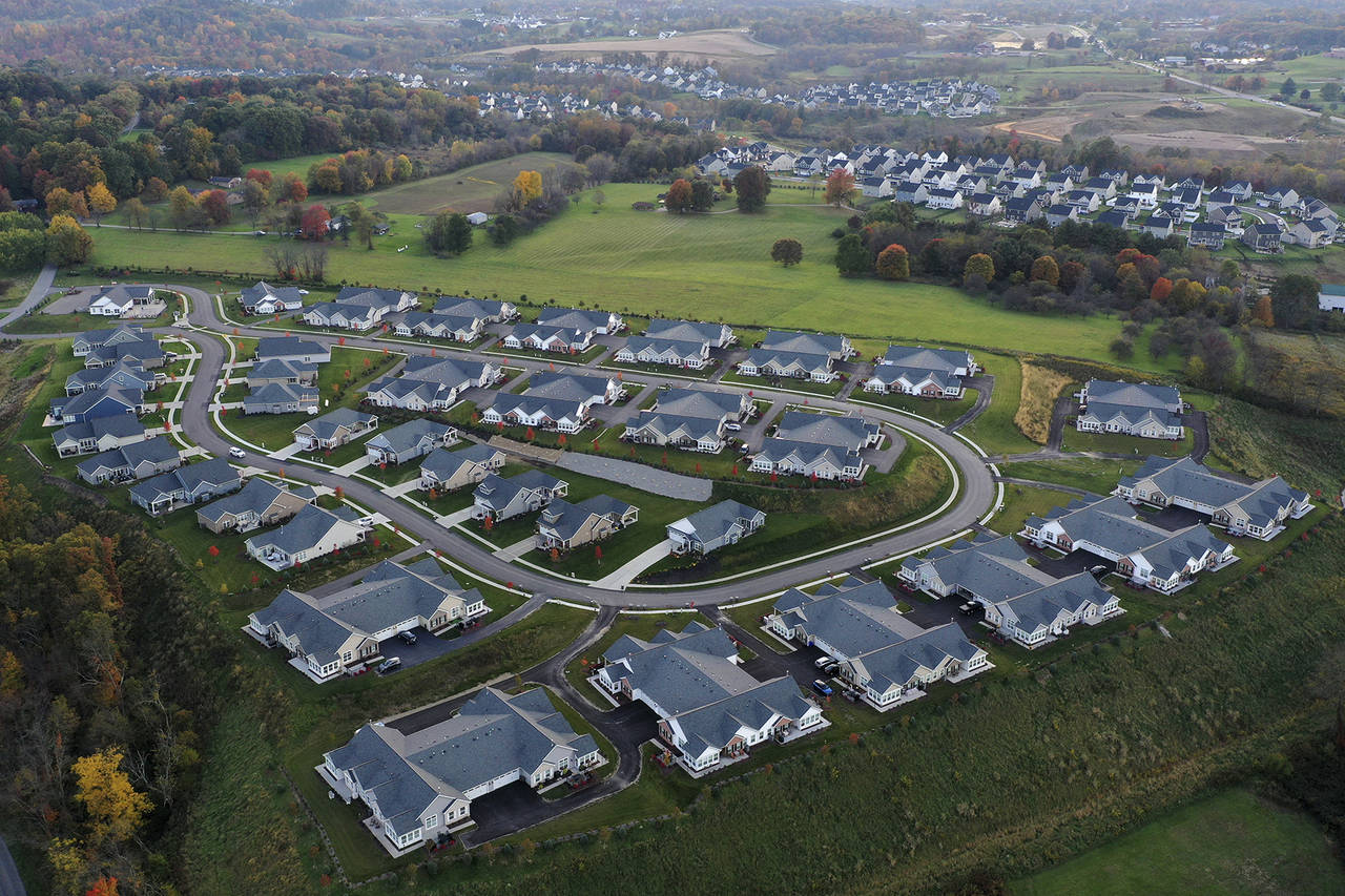 FILE - A new housing development is shown in Middlesex Township, Pa., on Oct 12, 2022. On Thursday,...