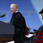 
              FILE - Vice President Joe Biden gives the commencement address at the University of Pennsylvania's 257th Commencement, May 13, 2013, in Philadelphia. Biden himself has a long history with the Ivy League school; his late son Beau, daughter Ashley, and granddaughter Naomi are all graduates. He received an honorary degree from Penn in 2013 after he delivered the commencement address. (AP Photo/Matt Rourke, File)
            