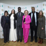 
              From left CEO of BAFTA Jane Millichip, actress Hayley Atwell, actor Toheeb Jimoh, Chair of BAFTA Film Committee Anna Higgs, Chair of BAFTA Krishnendu Majumdar and BAFTA Executive Director of Awards and Content Emma Baehr pose for a photo during the nominations for the BAFTA Film Awards 2023, at BAFTA's headquarters  in London, Thursday, Jan. 19, 2023. (Yui Mok/PA via AP)
            