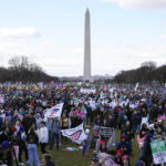
              People participate in the March for Life rally in front of the Washington Monument, Friday, Jan. 20, 2023, in Washington. (AP Photo/Patrick Semansky)
            