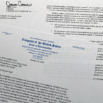 
              FILE - The letter from House Oversight Committee chairman Rep. James Comer, R-Ky., to Debra Steidel Wall, archivist of the United States, is photographed Tuesday, Jan. 10, 2023. Newly empowered House Republicans on Sunday demanded the White House turn over all information related to its searches that have uncovered classified documents at President Joe Biden’s home and former office in the wake of more records found at his Delaware residence. (AP Photo/Jon Elswick, File)
            