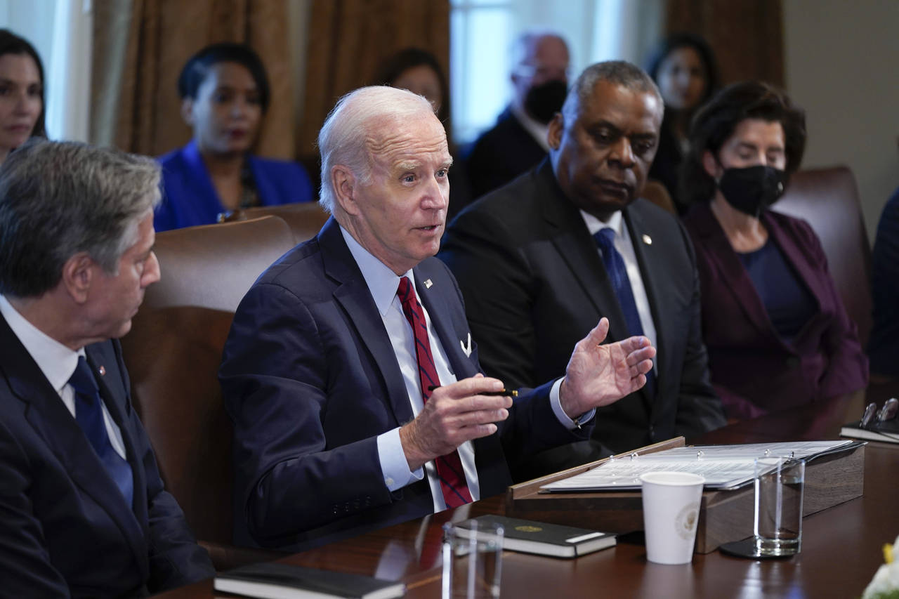 President Joe Biden speaks during a cabinet meeting at the White House, Thursday, Jan. 5, 2023, in ...