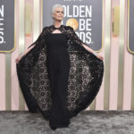 
              Jamie Lee Curtis arrives at the 80th annual Golden Globe Awards at the Beverly Hilton Hotel on Tuesday, Jan. 10, 2023, in Beverly Hills, Calif. (Photo by Jordan Strauss/Invision/AP)
            