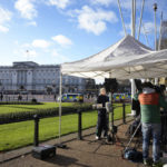 
              Television crews film near Buckingham Palace in London, Monday, Jan. 9, 2023. Prince Harry has defended his memoir that lays bare rifts inside Britain's royal family. He says in TV interviews broadcast Sunday that he wanted to "own my story" after 38 years of "spin and distortion" by others. Harry's soul-baring new memoir, "Spare," has generated incendiary headlines even before its release. (AP Photo/Kirsty Wigglesworth)
            