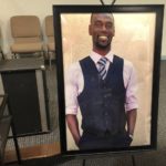 
              A portrait of Tyre Nichols is displayed at a memorial service for him on Tuesday, Jan. 17, 2023 in Memphis, Tenn. Nichols was killed during a traffic stop with Memphis Police on Jan. 7.  (AP Photo/Adrian Sainz)
            