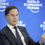 
              Prime Minister of the Netherlands Mark Rutte speaks at the World Economic Forum in Davos, Switzerland Thursday, Jan. 19, 2023. The annual meeting of the World Economic Forum is taking place in Davos from Jan. 16 until Jan. 20, 2023. (AP Photo/Markus Schreiber)
            