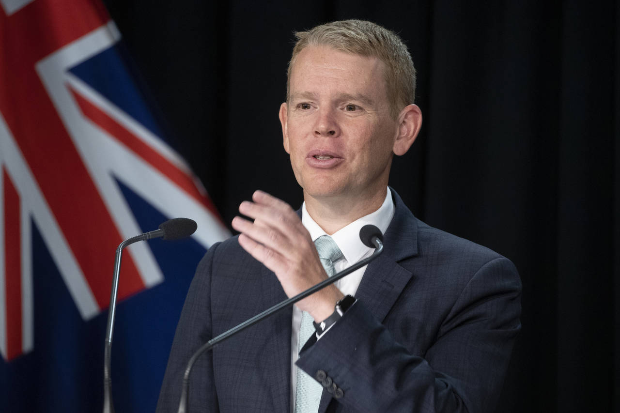 FILE - New Zealand Prime Minister Chris Hipkins speaks to the media after he was sworn into office ...