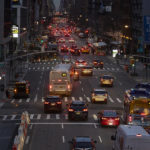 
              Cars drive through Manhattan on Tuesday, Jan. 17, 2023, in New York. After the relative quiet of the pandemic, New York City has come roaring back. Just listen: Jackhammers disrupt the peace and fleets of honking cars, trucks and buses again clog thoroughfares as millions of denizens return to the streets — their voices and clacking heels adding to the ear-splitting din. In one of the world's noisiest cities, the cacophony has returned louder than ever. (AP Photo/Andres Kudacki)
            