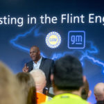 
              UAW President Ray Curry speaks during a news conference on Friday, Jan. 20, 2023 in Flint.  General Motors says it will spend more than $900 million to update four factories, with the bulk going to an engine plant in Flint  to build the next-generation V8 for big pickup trucks and SUVs.(Jake May/The Flint Journal via AP)
            