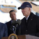 
              President Joe Biden speaks at Seacliff State Park in Aptos, Calif., Thursday, Jan 19, 2023, after seeing storm damage caused by the recent storms. (AP Photo/Susan Walsh)
            