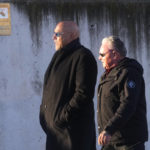 
              Leader of a Hells Angels gang, German national Frank Hanebuth, left, arrives at the National Court in San Fernando de Henares, just outside Madrid, Spain, Monday, Jan. 23, 2023. A European leader of the Hells Angels goes on trial in Madrid for running a chapter of the criminal biker gang on the Spanish holiday island of Mallorca. Prosecutors are seeking a 13-year sentence for German national Frank Hanebuth on charges that include running a criminal organization, money laundering and illegal possession of firearms. He is being tried alongside 46 collaborators from Luxembourg, Turkey and the United Kingdom, the most senior of whom face up to 24 years in jail. (AP Photo/Paul White)
            