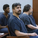 
              Mohammed Mesmarian appears in court during his arraignment at the Regional Justice Center, on Tuesday, Jan. 10, 2023, in Las Vegas. Mesmarian, 34, has been jailed since his arrest last Thursday in the attack at the solar array northeast of Las Vegas. He is accused of breaking through a fence and setting a vehicle afire next to an electric transformer serving several Las Vegas Strip resorts owned by MGM Resorts International. (Bizuayehu Tesfaye/Las Vegas Review-Journal via AP)
            