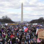 
              People participate in the March for Life rally in front of the Washington Monument, Friday, Jan. 20, 2023, in Washington. (AP Photo/Patrick Semansky)
            