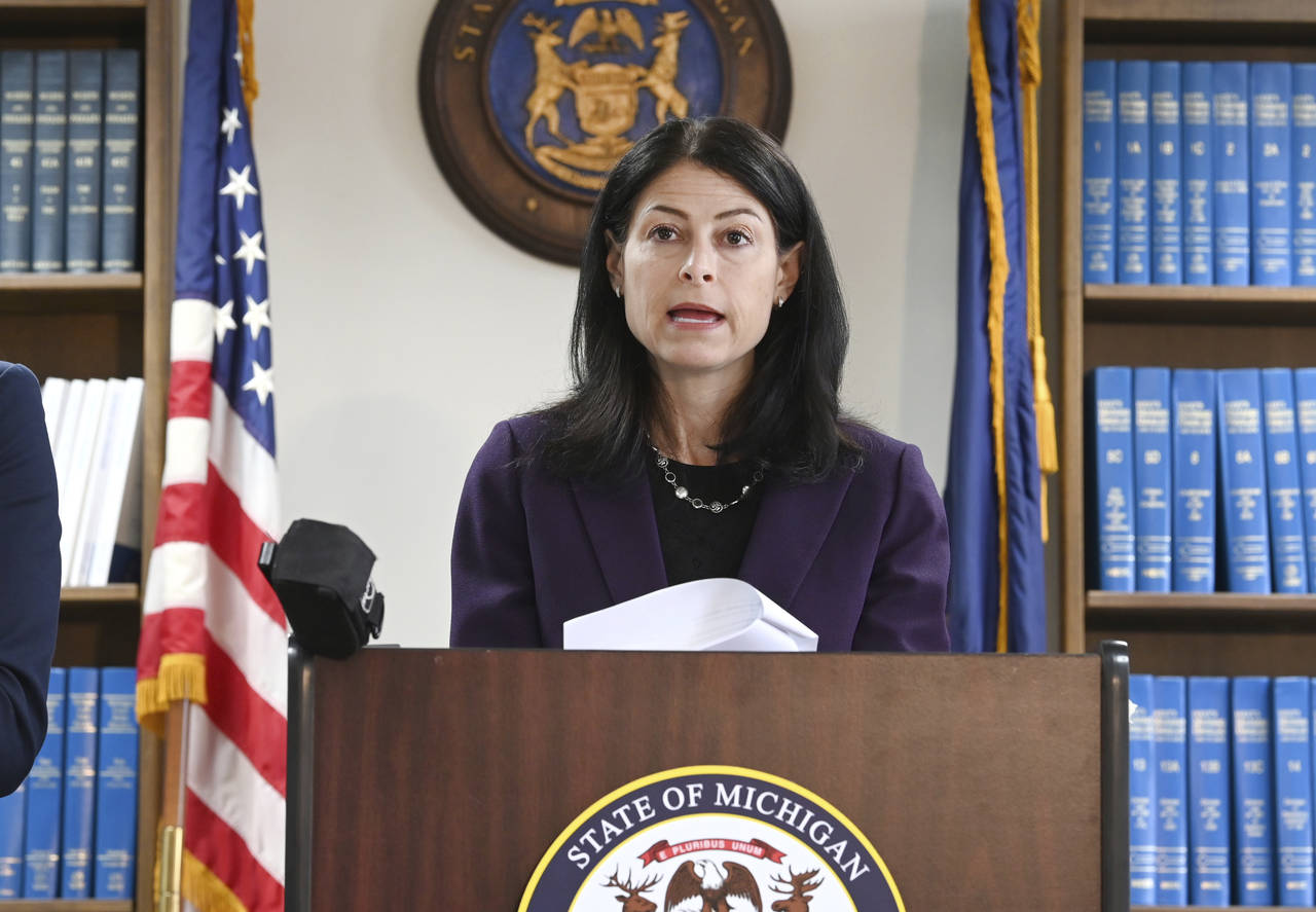FILE - Attorney General Dana Nessel announces charges for several security guards from Northland Ma...