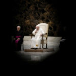 
              Pope Francis pauses during his weekly general audience in the Pope Paul VI hall at the Vatican, Wednesday, Jan. 4, 2023. (AP Photo/Andrew Medichini)
            