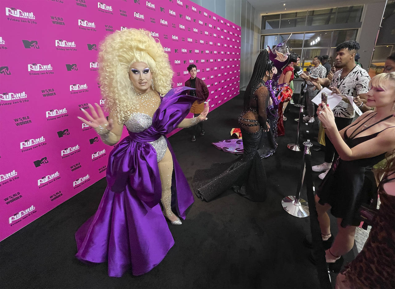 Drag performer Loosey LaDuca arrives at the season 15 premiere of "RuPaul’s Drag Race" in New Yor...