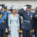 
              FILE - Attending a ceremonial event, from front left, Prince William, Kate the Duchess of Cambridge, Prince Harry and Meghan the Duchess of Sussex, with various other dignitaries and guests, before watching a flypast of Royal Air Force aircraft pass over Buckingham Palace in London, Tuesday, July 10, 2018. Prince Harry has said he wants to have his father and brother back and that he wants “a family, not an institution,” during a TV interview ahead of the publication of his memoir. The interview with Britain’s ITV channel is due to be released this Sunday. (Paul Grover/Pool via AP)
            