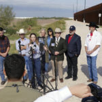 
              Republican National Committee Chair Ronna McDaniel speaks about President Joe Biden's visit to El Paso during a news conference near the border wall, Sunday, Jan. 8, 2023, in Mission, Texas. (Joel Martinez/The Monitor via AP)
            